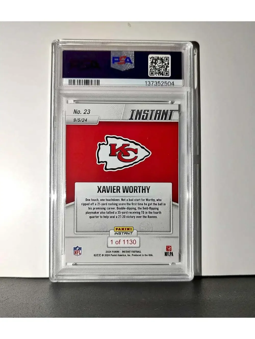 Xavier Worthy Rookie 2024 Panini Instant NFL #23 PSA 10 Gem Mint